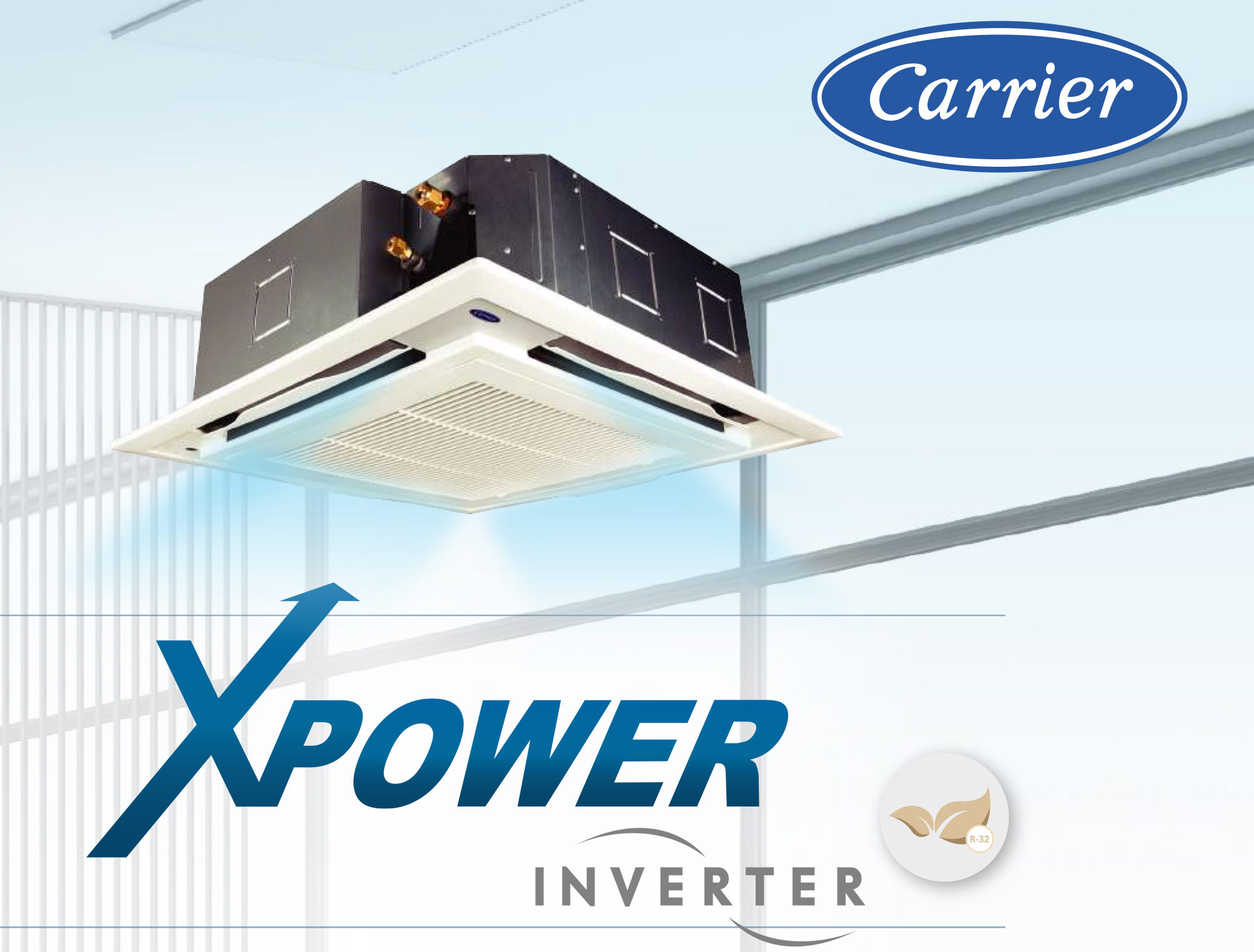 แอร์ CARRIER CASSETTE INVERTER สี่ทิศทาง ประหยัดไปเบอร์5 น้ำยา R32 รีโมทไร้สาย รับประกันอะไหล่2ปี คอมเพลสเซอร์ 7 ปี